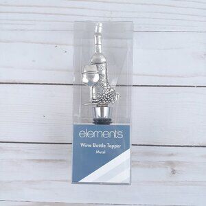 Elements Metal Bottle Topper Wine Glass Grapes
